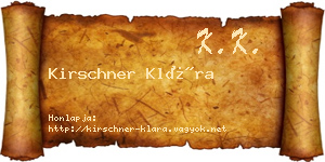 Kirschner Klára névjegykártya